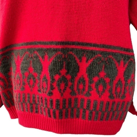 Tarazzia Vintage Red Crew Neck Wool Blend Sweater Medium - Picture 3 of 11
